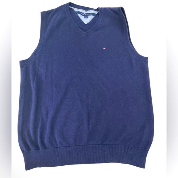 Men Tommy Hilfiger blue pull over vest - Picture 1 of 4
